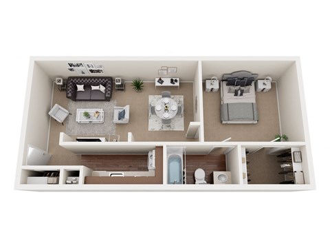 Floor plan for studio, 1 bath, 550 sqft